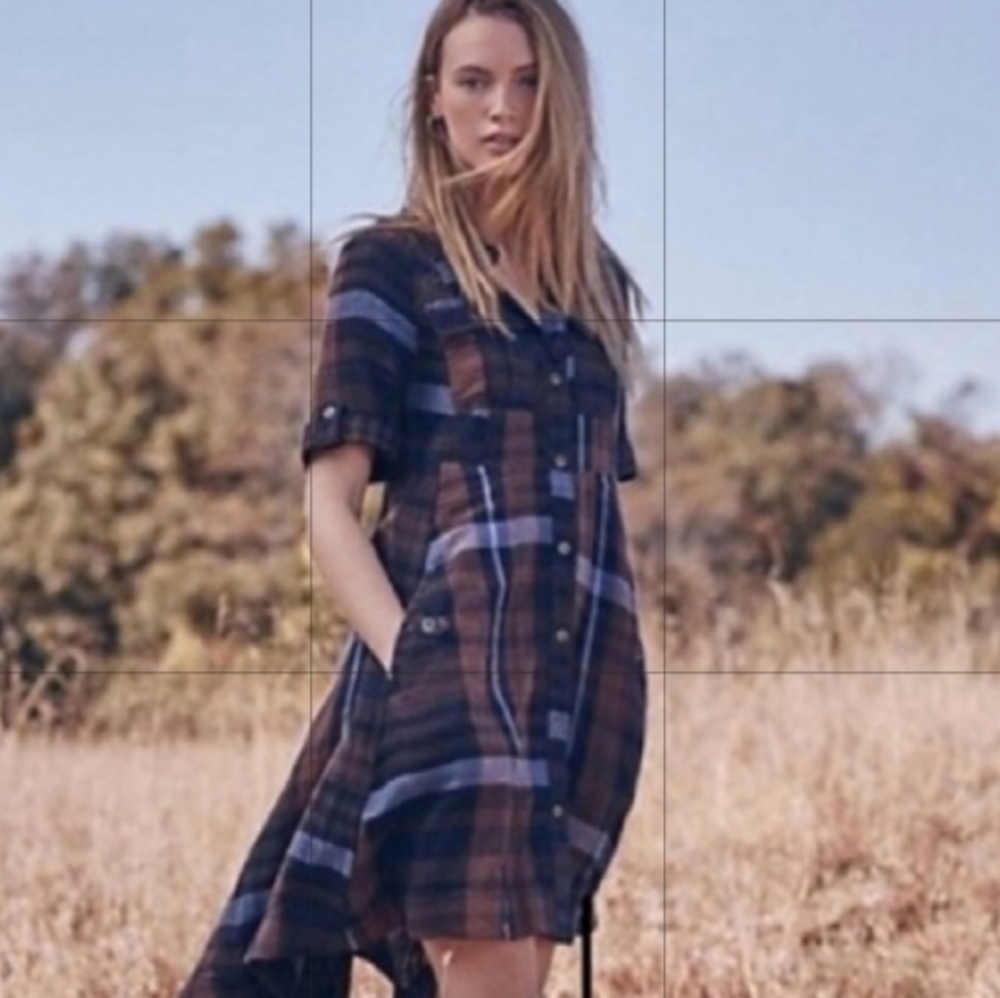 Anthropologie Holding Horses Plaid Dress Size 2 NEW NWT Coastal Cowgirl
